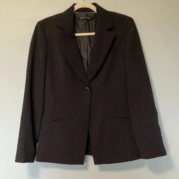 Anne  Klein suit black textured blazer jacket - Picture 1 of 5
